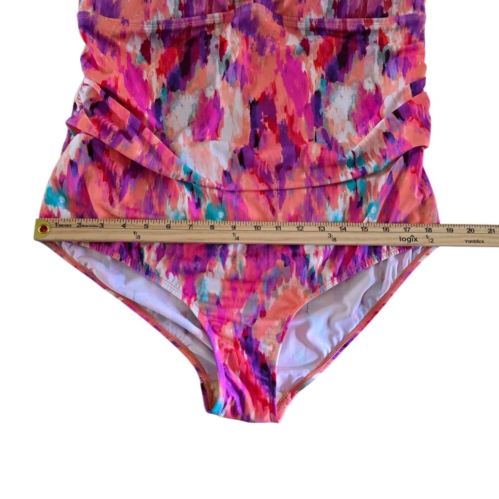 Swimsuits For All One Piece Swimsuit Abstract Pink Plus Beach Colorful 22 - Picture 10 of 12